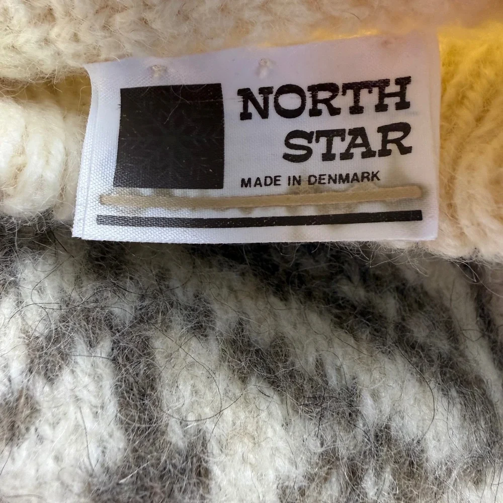 North Star Denmark Thick Wool Sweater Unisex Size Small Vintage Fair Isle Nordic